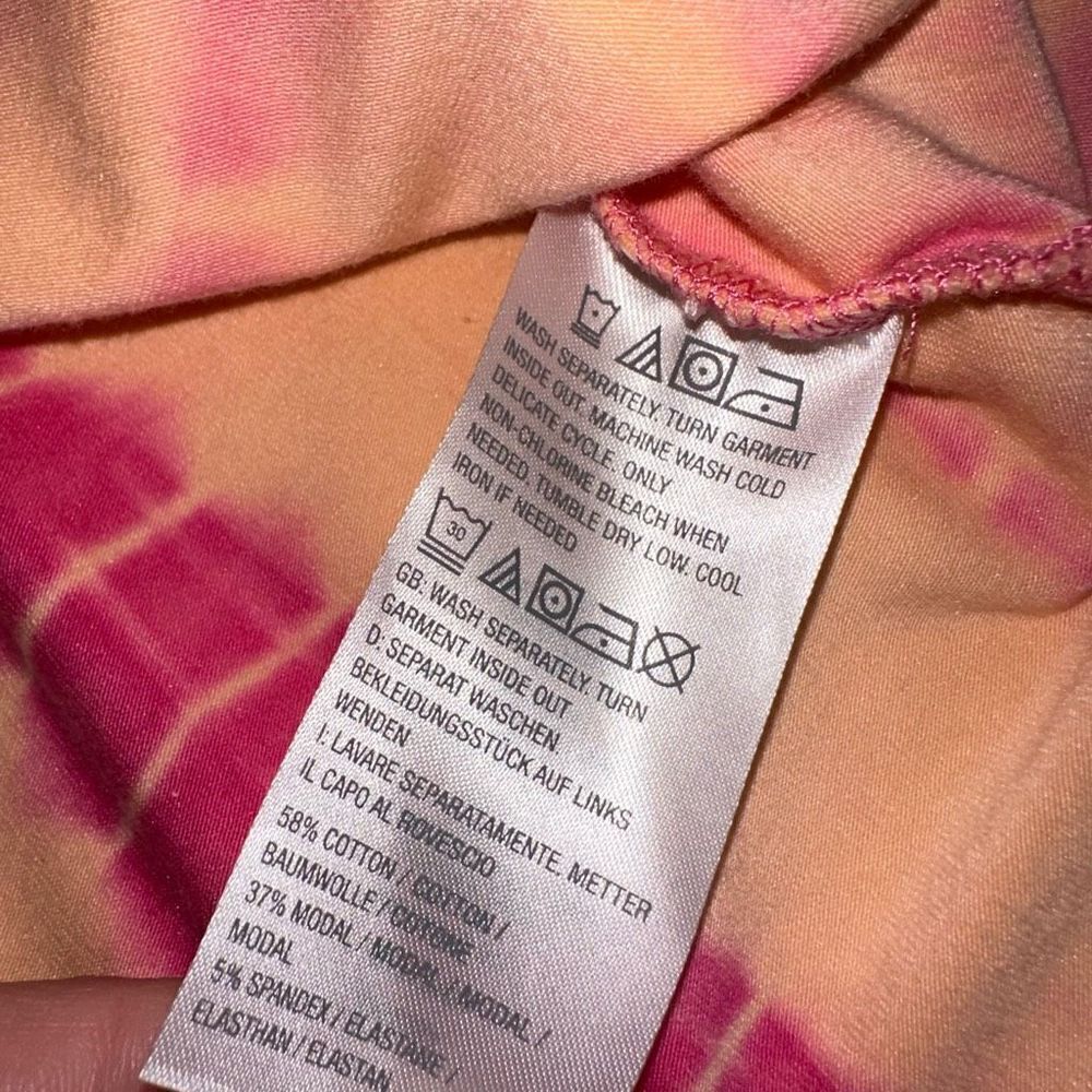 Belle by Kim Gravel Womens Pink Tie Dye Modal Blend Vneck T-shirt Size Medium - Picture 9 of 9
